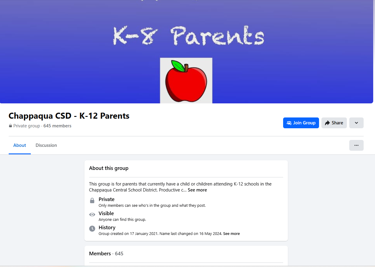 Screenshot of a Facebook group